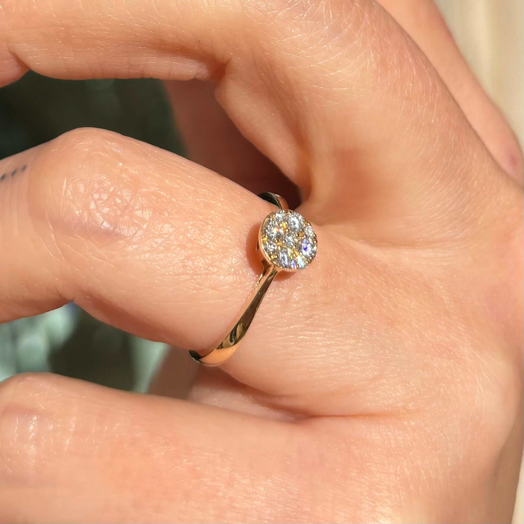 Пръстен от жълто злато с диаманти 0.27 карата